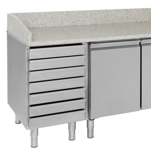 Pizzawerkbank | STANDARD LINE | 580L | 2 Deuren + 7 Deegladen (EN600x400) | +2°C/+8°C | Geforceerd | 2025x800x1000(h)mm