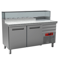Diamond Pizzawerkbank | 260L | 2 Deuren + 3 Deegladen (EN600x400) | Boven 6x 1/4 GN | 0°C/+8°C | Geventileerd | 0.4kW | 1590x700x880/1200(h)mm