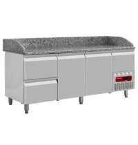 Diamond Pizzawerkbank | 415L | 2 Deuren + 3 Laden (EN600x400) | -2°C/+8°C | Statisch/Geventileerd | 0.18kW | 2020x800x856/1100(h)mm