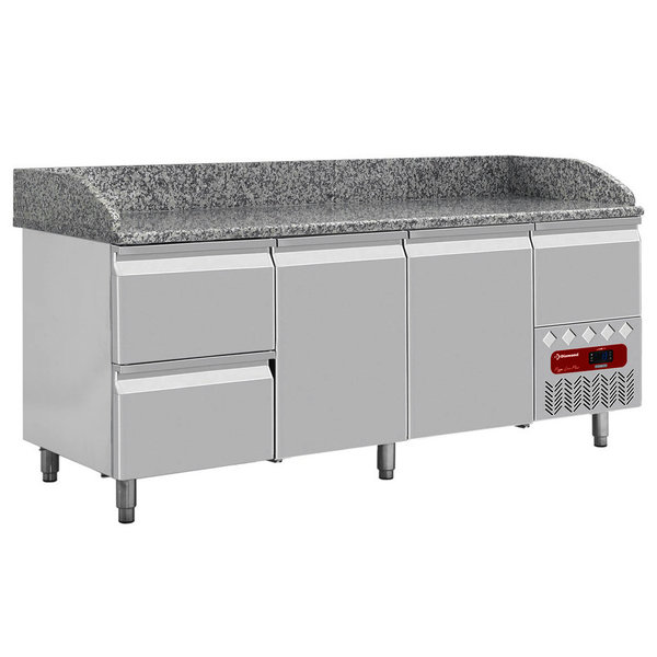 Pizzawerkbank | 415L | 2 Deuren + 3 Laden (EN600x400) | -2°C/+8°C | Statisch/Geventileerd | 0.18kW | 2020x800x856/1100(h)mm