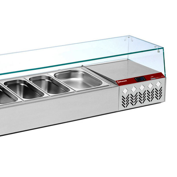 Opzetkoelvitrine | 6x 1/3 GN | 0°C/+8°C | Statisch | 0.14kW | 1610x384x401(h)mm