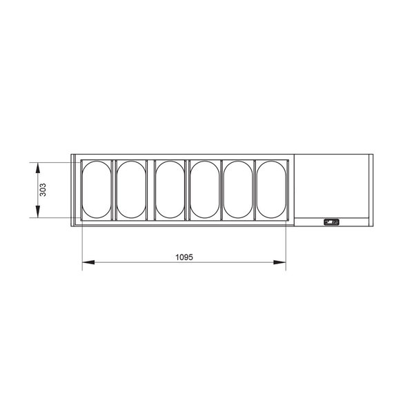 Opzetkoelvitrine | 6x 1/3 GN | 0°C/+8°C | Statisch | 0.14kW | 1610x384x401(h)mm