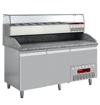 Diamond Pizzawerkbank + Opzetkoelvitrine | 270L | 2 Deuren + 1 Lade (EN600x400) | Boven 6x 1/3 GN | -2°C/+8°C | Statisch/Geventileerd | 0.32kW | 1610x800x856/1485(h)mm