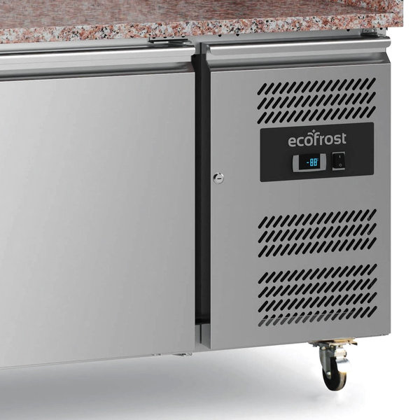 Pizzawerkbank | 390L | 2 Deuren (EN600x400) | +2°C/+8°C | Geforceerd | Wielen (Geremd) | 1515x800x1000(h)mm
