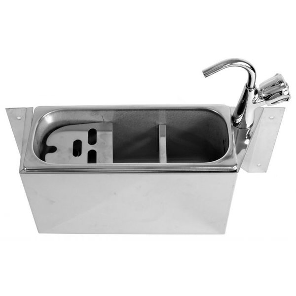 IJslepel Spoelbak | RVS | Wateraansluiting | Incl. Kraan + Standpijp | 380x120x150(h)mm