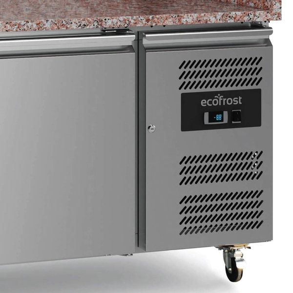 Pizzawerkbank | 580L | 2 Deuren + 7 Deegladen (EN600x400) | +2°C/+8°C | Geforceerd | Wielen (Geremd) | 2025x800x1000(h)mm