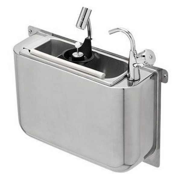 IJslepel Spoelbak | RVS | Wateraansluiting | Incl. Kraan + IJslepeldouche + Standpijp | 410x120x270(h)mm