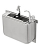 CombiSteel IJslepel Spoelbak | RVS | Wateraansluiting | Incl. Kraan + IJslepeldouche + Standpijp | 410x120x270(h)mm 