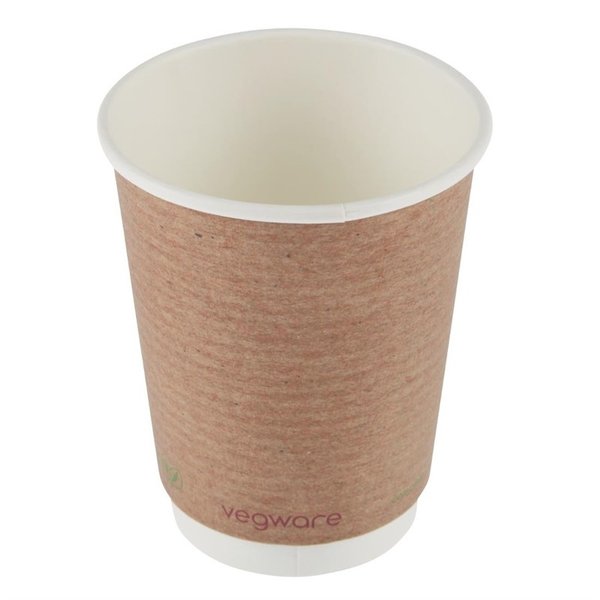 Koffiebekers | Dubbelwandig | Composteerbaar PLA/Papier | 340ml | 500 Stuks | Ø89x110mm