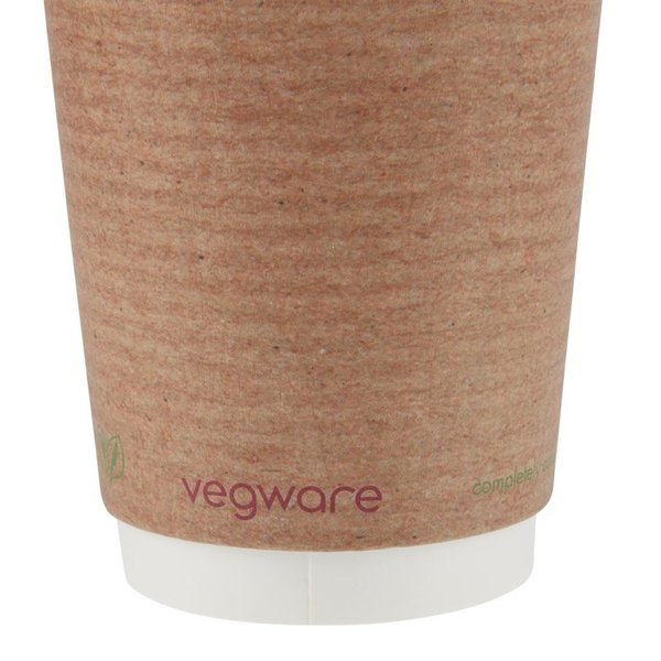 Koffiebekers | Dubbelwandig | Composteerbaar PLA/Papier | 340ml | 500 Stuks | Ø89x110mm
