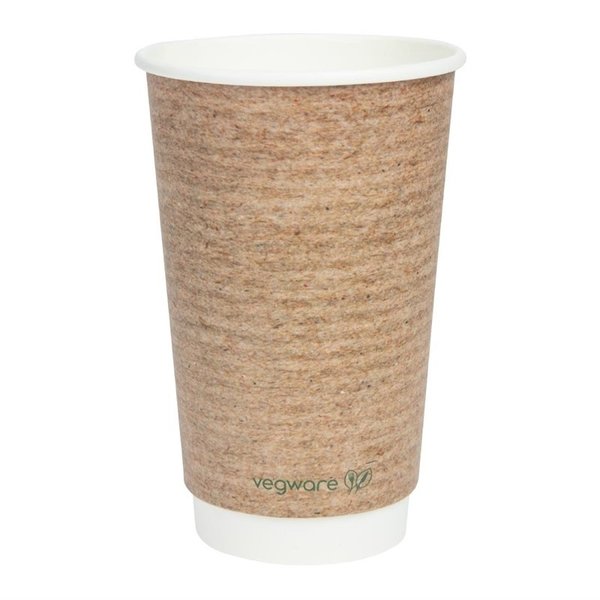 Koffiebekers | Dubbelwandig | Composteerbaar PLA/Papier | 455ml | 400 Stuks | Ø89x135mm