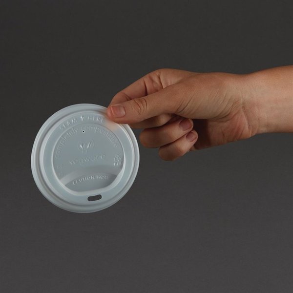 Deksels | Vegware Koffiebekers | Composteerbaar CPLA | 1000 Stuks | Ø89x15mm
