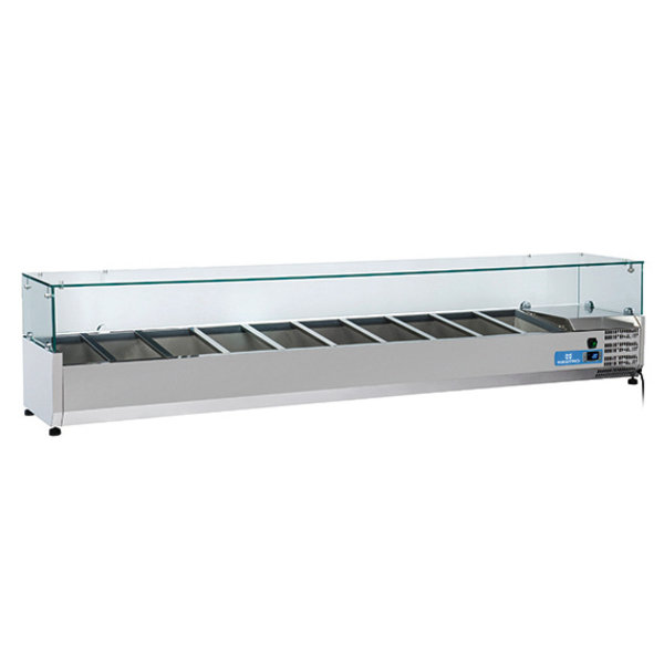 Opzetkoelvitrine | 10x 1/3 GN | +2°C/+8°C | Statisch | 0.16kW | 2200x395x440(h)mm