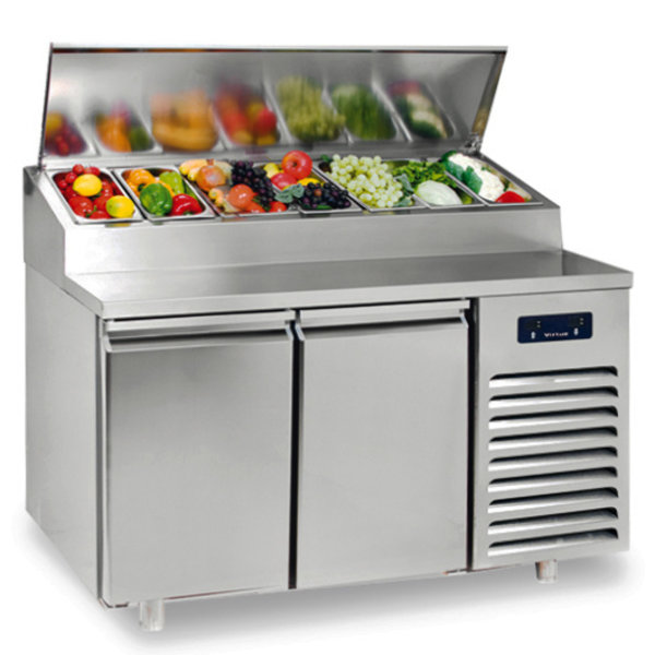 Pizzawerkbank | 480L | 2 Deuren (EN600x400) | Boven 8x 1/3 GN | 0°C/+10°C | Geventileerd | 0.26kW | 1660x805x1039(h)mm