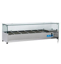 Mastro Opzetkoelvitrine | 6x 1/4 GN | +2°C/+8°C | Statisch | 0.16kW | 1400x335x440(h)mm 