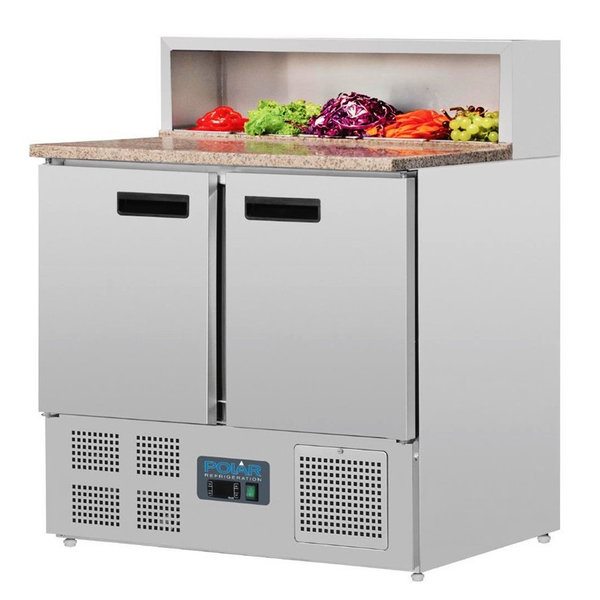 Pizzawerkbank | 288L | 2 Deuren (1/1 GN) | Boven 5x 1/6 GN | +2°C/+8°C | Geventileerd | 0.23kW | 900x700x1100(h)mm