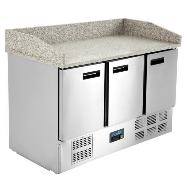 Pizzawerkbank | 368L | 3 Deuren (1/1 GN) | +2°C/+8°C | Geventileerd | 0.28kW | 1400x700x1100(h)mm