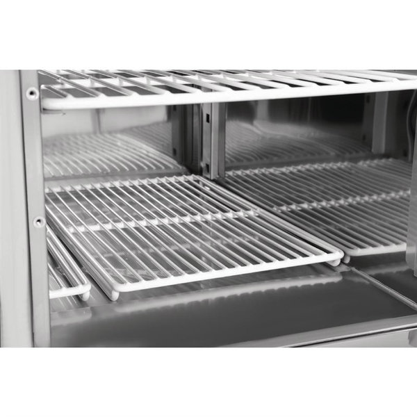 Pizzawerkbank + Opzetkoelvitrine | 368L | 3 Deuren (1/1 GN) | Boven 6x 1/4 GN | +2°C/+5°C | Geventileerd | 0.38kW | 1400x700x1445(h)mm