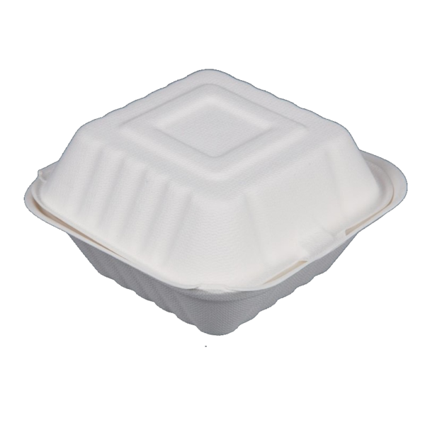 Hamburgerdoosjes | Composteerbaar Bagasse | 500 stuks | 152x149x81mm