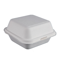 Fiesta Compostable Hamburgerdoosjes | Composteerbaar Bagasse | 500 stuks | 153x150x84mm 
