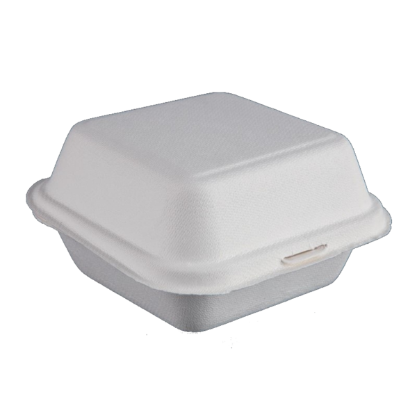 Hamburgerdoosjes | Composteerbaar Bagasse | 500 stuks | 153x150x84mm