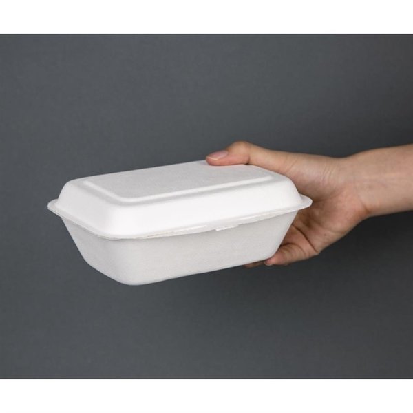 Maaltijddozen | Composteerbaar Bagasse | 250 stuks | 182x135x66mm