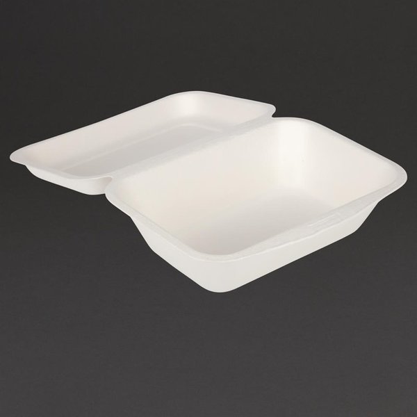 Maaltijddozen | Composteerbaar Bagasse | 250 stuks | 182x135x66mm