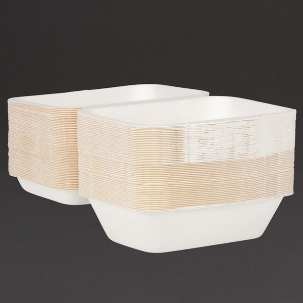 Maaltijddozen | Composteerbaar Bagasse | 250 stuks | 182x135x66mm