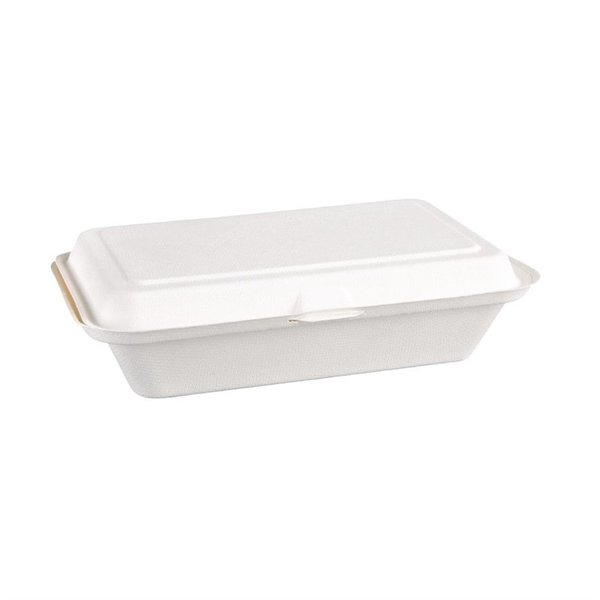 Maaltijddozen | Composteerbaar Bagasse | 250 stuks | 248x161x64mm