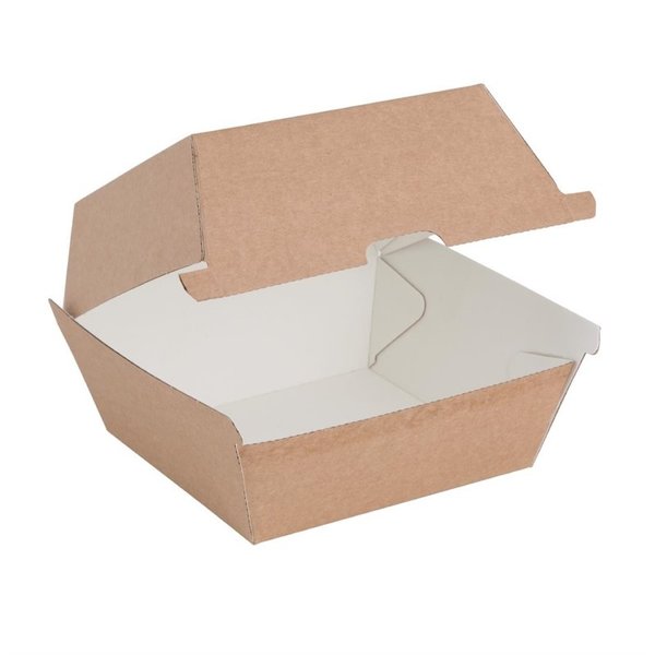 Hamburgerdoosjes | Composteerbaar Karton | 150 stuks | 112x112x108mm