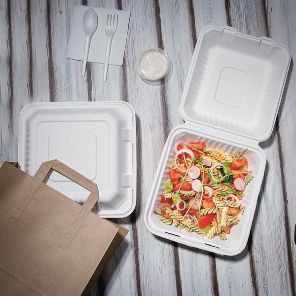Maaltijddozen | Composteerbaar Bagasse | 200 stuks | 223x201x80mm