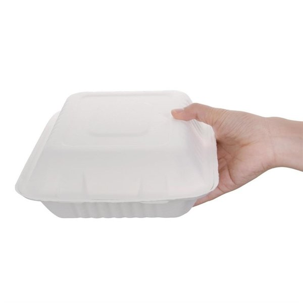 Maaltijddozen | Composteerbaar Bagasse | 200 stuks | 223x201x80mm