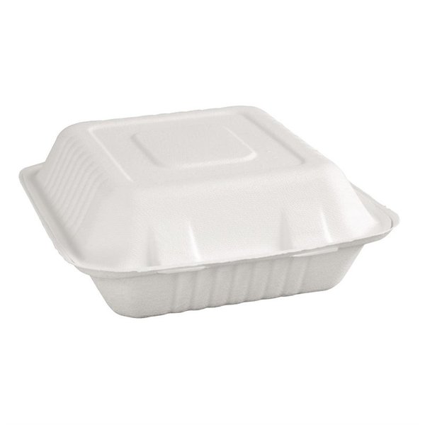 Maaltijddozen | Composteerbaar Bagasse | 200 stuks | 231x236x80mm