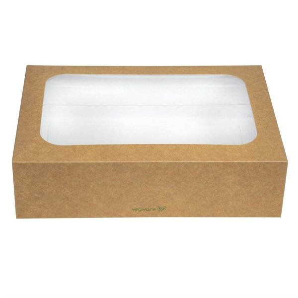 Voedseldozen | Incl. Deksel | Composteerbaar Papier/PLA | 50 stuks | 310x225x82mm