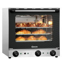 Bartscher Heteluchtoven | SERIE AT | 4 Niveaus (438x315) | Elektrisch | 50°C/300°C | 2.7kW (230V) | Bevochtiging (Handmatig) | Grillfunctie | 600x610x580(h)mm 