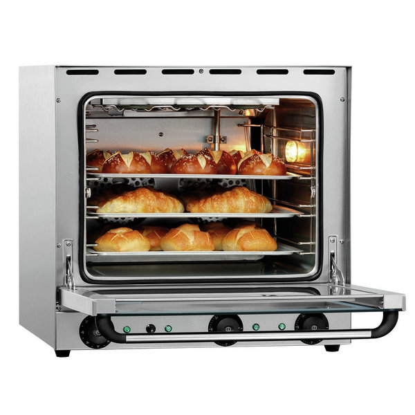 Heteluchtoven | SERIE AT | 4 Niveaus (438x315) | Elektrisch | 50°C/300°C | 2.7kW (230V) | Bevochtiging (Handmatig) | Grillfunctie | 600x610x580(h)mm