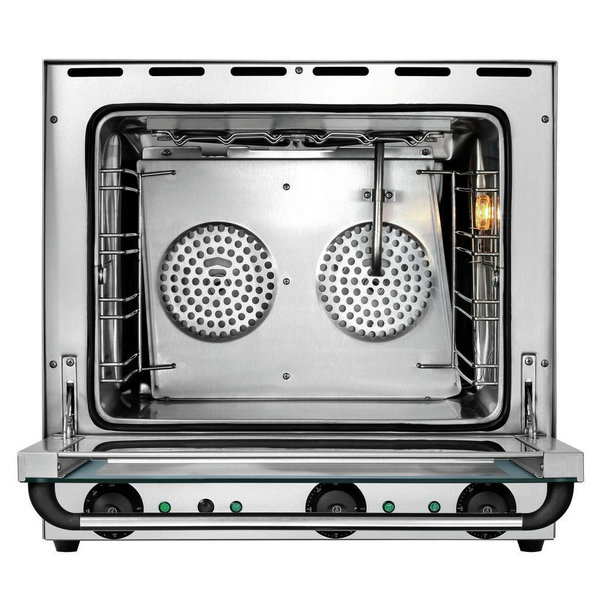 Heteluchtoven | SERIE AT | 4 Niveaus (438x315) | Elektrisch | 50°C/300°C | 2.7kW (230V) | Bevochtiging (Handmatig) | Grillfunctie | 600x610x580(h)mm
