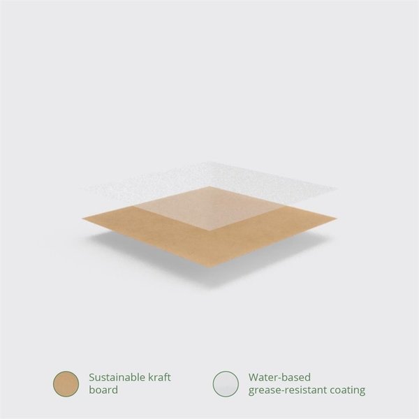 Voedseldozen | Composteerbaar Karton | 1800ml | 300 stuks | 195x140x65mm