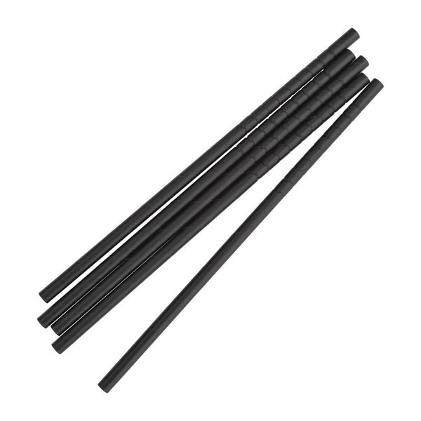 Rietjes | Zwart | Buigbaar | Composteerbaar Papier | 250 Stuks | Ø6x210mm