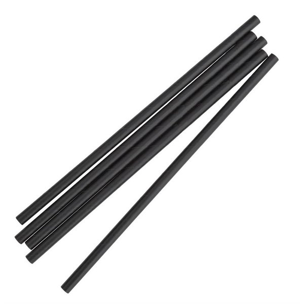 Rietjes | Individueel Verpakt | Zwart | Composteerbaar Papier | 250 Stuks | Ø6x210mm