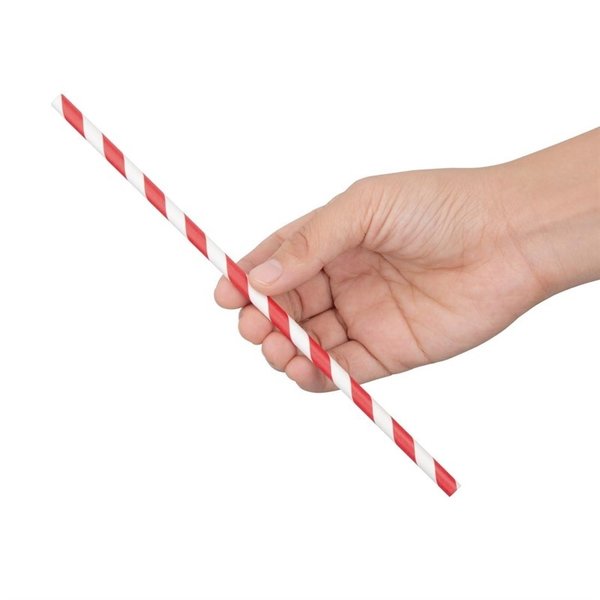 Rietjes | Individueel Verpakt | Rood | Composteerbaar Papier | 250 Stuks | Ø6x210mm