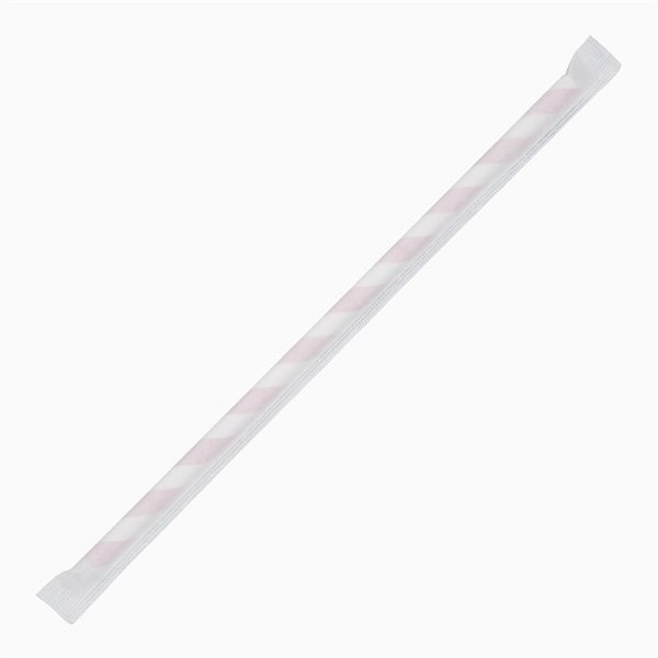 Rietjes | Individueel Verpakt | Rood | Composteerbaar Papier | 250 Stuks | Ø6x210mm