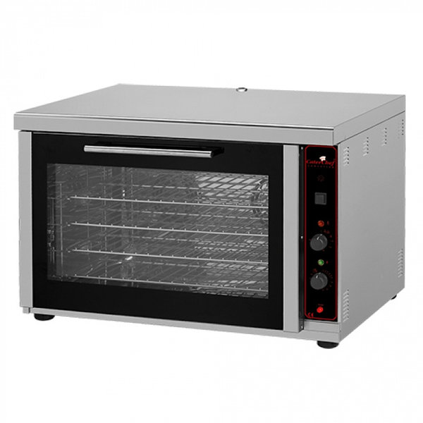 Heteluchtoven | 4 Niveaus (1/1 GN) | Elektrisch | 100°C/300°C | 5.4kW (400V) | Bevochtiging (Handmatig) | 885x670x585(h)mm