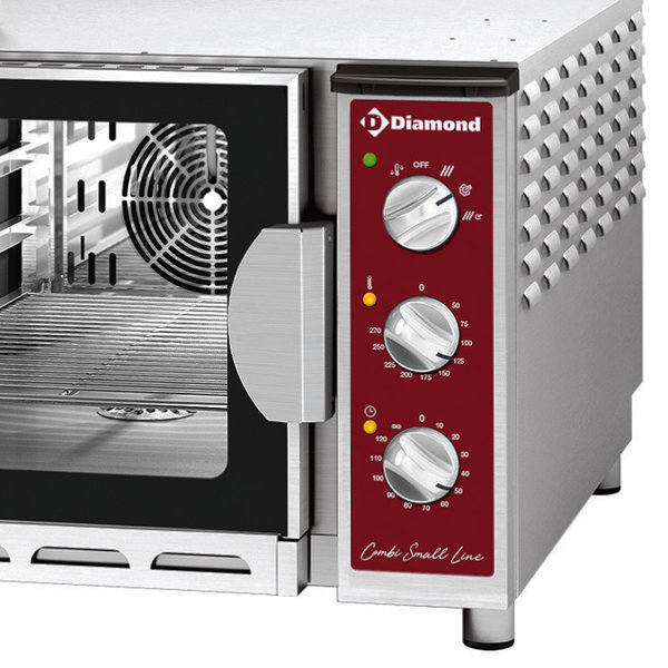 Hetelucht-/Stoomoven | CombiSmall | 4 Niveaus (GN) | Elektrisch | 50°C/270°C | 4kW (400V) | Bevochtiging (Automatisch) | 600x690x480(h)mm