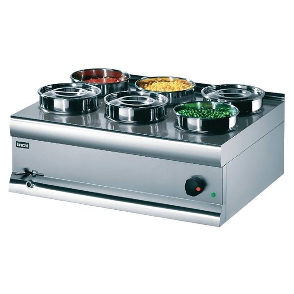 Bain Marie | 2kW | RVS | Met aftapkraan | Incl. 6x 4,5L pan | 750x600x325mm