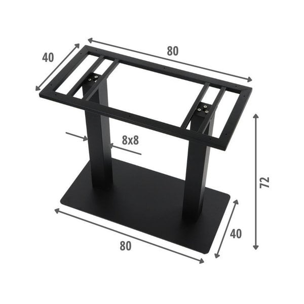 Tafelonderstel | FORMA | Metaal | Zwart | Indoor | 800x400x720(h)mm