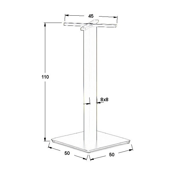 Tafelonderstel | FORMA | Hoog Model | Metaal | Zwart | 500x500x1100(h)mm