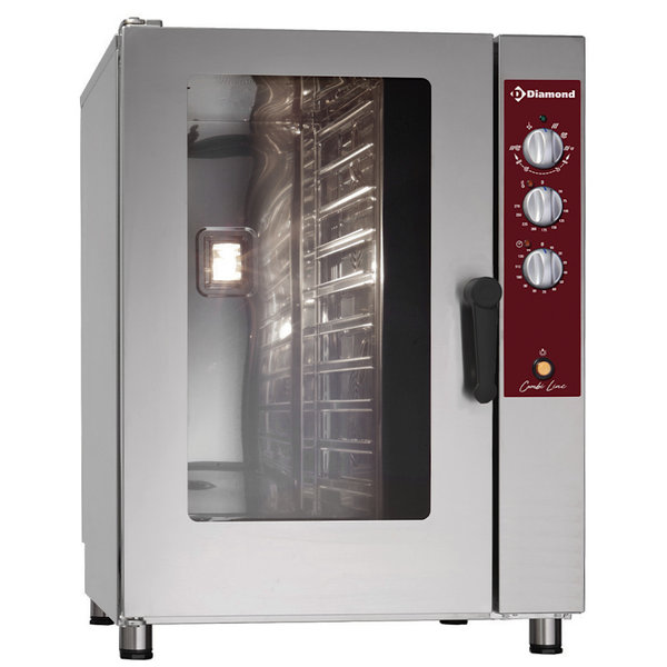 Hetelucht-/Stoomoven | CombiLine | 10 Niveaus (GN) | Elektrisch | 50°C/270°C | 12kW (400V) | Bevochtiging (Automatisch) | 710x770x940(h)mm