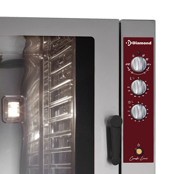 Hetelucht-/Stoomoven | CombiLine | 10 Niveaus (GN) | Elektrisch | 50°C/270°C | 12kW (400V) | Bevochtiging (Automatisch) | 710x770x940(h)mm