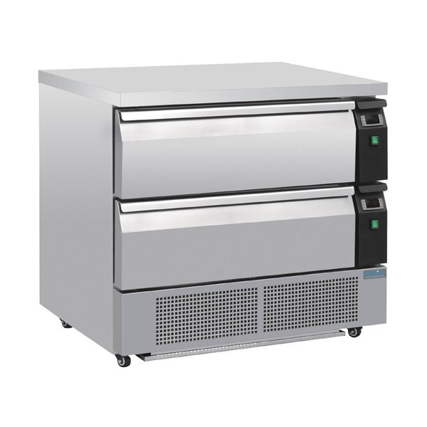Koelwerkbank | U-Serie | 176L | 2 Lades (4x1/1 GN) | +17°C/-20°C | 0.46kW | 905x700x605mm